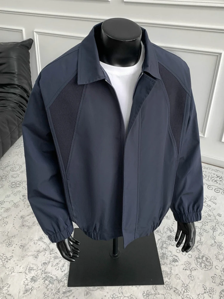 

Мужская осенняя куртка-бомбер American Sle Color Blo Ribbed Flight Jaet: ветрозащитная рабочая одежда Cleanfit