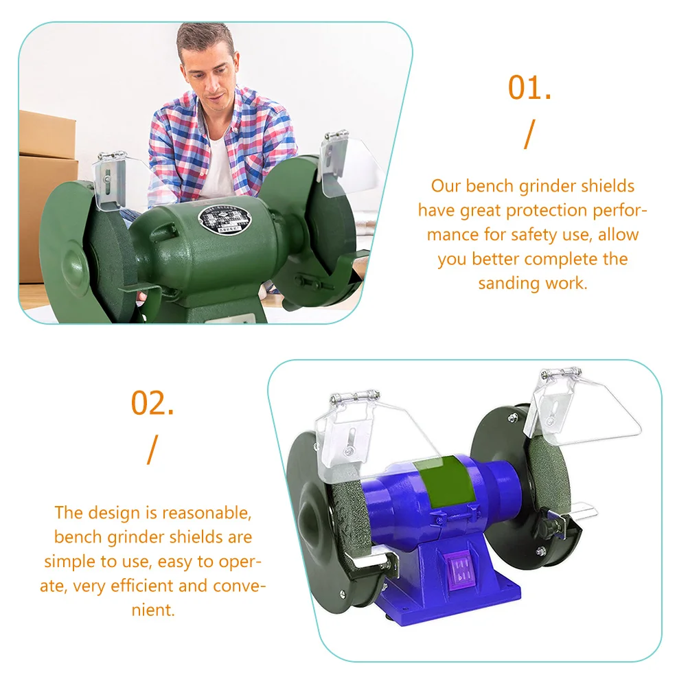 2-delige Grinder Guard Bril Bench Shield Asfalt Oog Roestvrijstalen bevestigingsaccessoires Veiligheid Werk