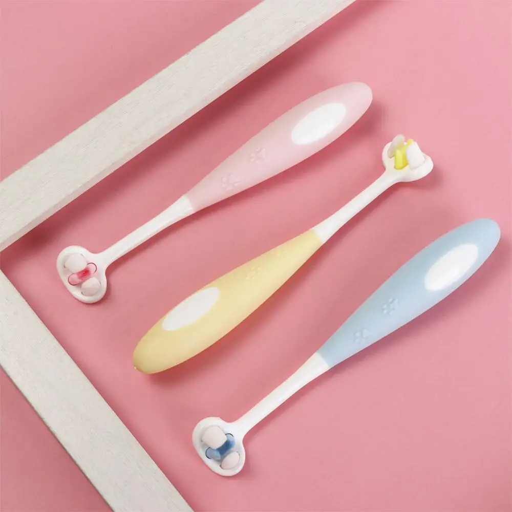 Children Cartoon Soft Toothbrush V-shaped Three-sided Toothbrush Bristles Oral Cleaning Ultra Fine Reusable Durable