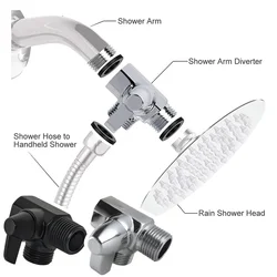 1Pcs Shower Arm 3-Way Diverter Valve G1/2'' For Handheld Shower Head Fixed Shower Head Bathroom Accessories Threaded Connector