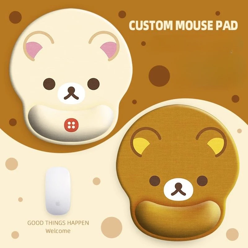Japanese cartoon cute rilakkuma Wristguard Mouse Pad Silicone Memory Foam Girls Study Office Anti-Slip Wristguard Table Pad