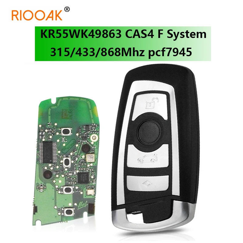 

KR55WK49863 315/433/868Mhz pcf7945 Smart Remote Key Fob Keyless Go For BMW 3 5 7 Series 2009-2016 CAS4 F System