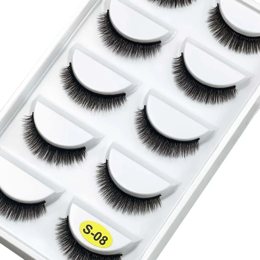 1 box 5 Pairs 3D Mink EyeLashes Natural Hair False EyeLashes Long 100% Dramatic Eye MakeupFake Lashes Fluffy Cilios Lashes S-03