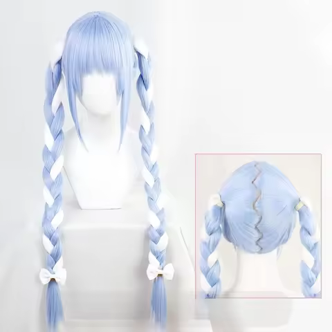 Hololive Usada Pekora VTuber Cosplay Wig Anime Roleplay Party Costume Prop Synthetic Hair