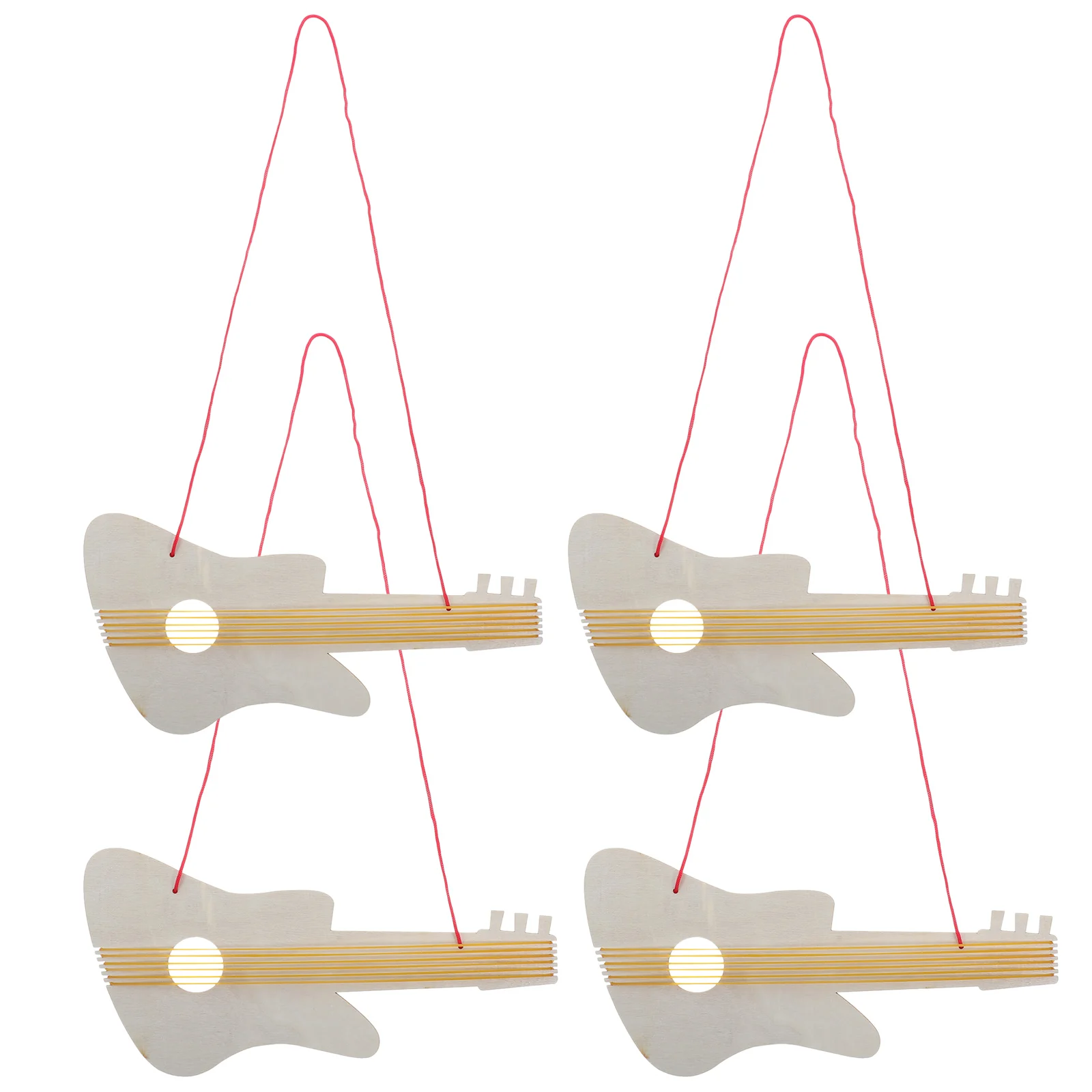 

4 set Wooden Wood Cutouts For Crafts Blank Craft Cutouts Music Instrument Kids Diy Painting Toddler Unpainted Wood Toy
