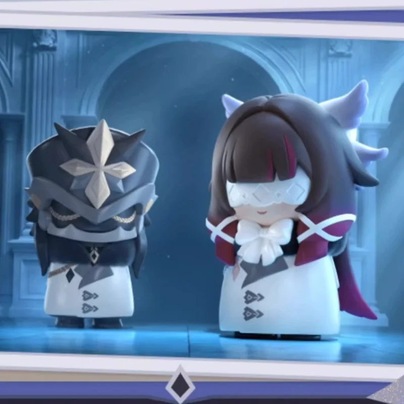 حقيقية Genshin صندوق أعمى تأثير Fatui Harbingers سلسلة دمية كارتون صغيرة واندرر تشايلد جمع نموذج حلية لعبة عصرية