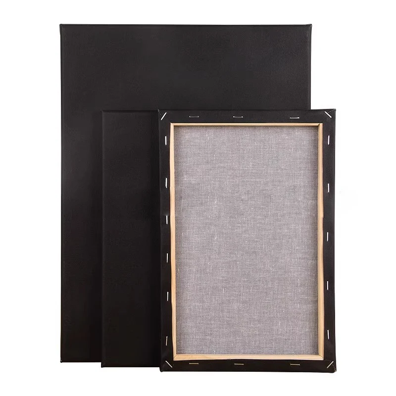 2pcs Black Canvas Wooden Oil Painting Frame Cotton Canvas DIY Graffiti Children's Canvas Frame Beginner's Practice Art Supplies