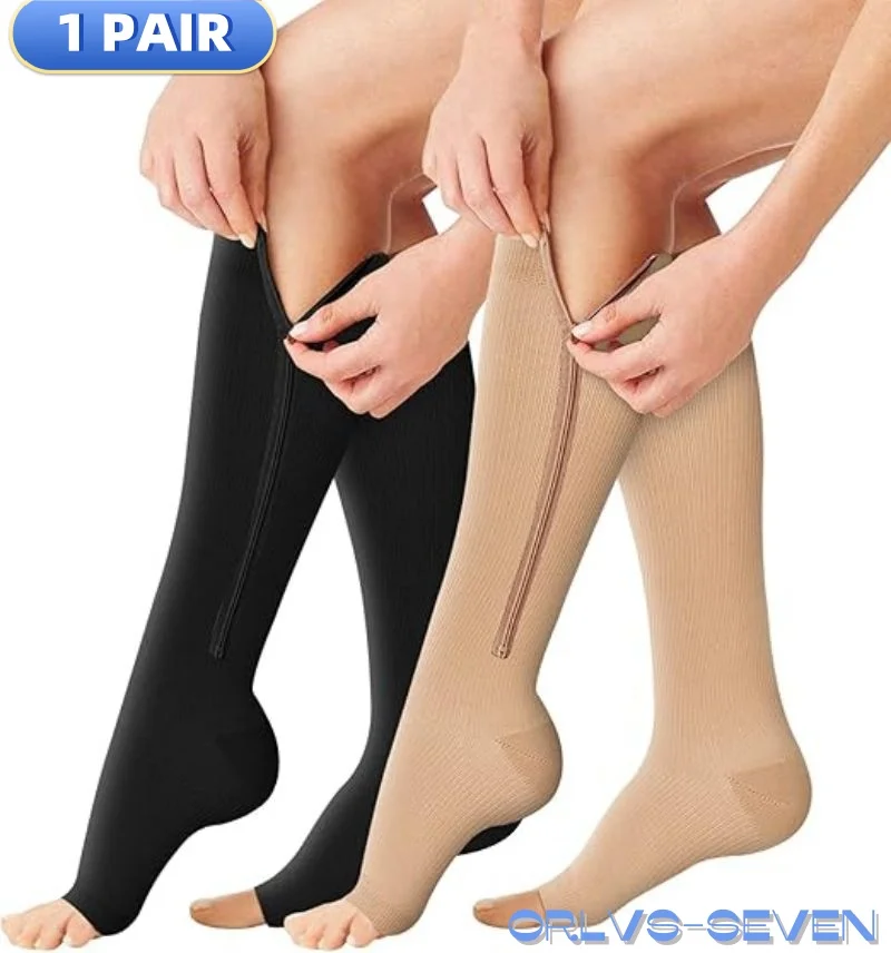 Zipper Compression Socks Men Women Knee Maternity High Socks Anti-Fatigue Stretchy Sox Outdoor Running Hiking Sports Socks YSZ01