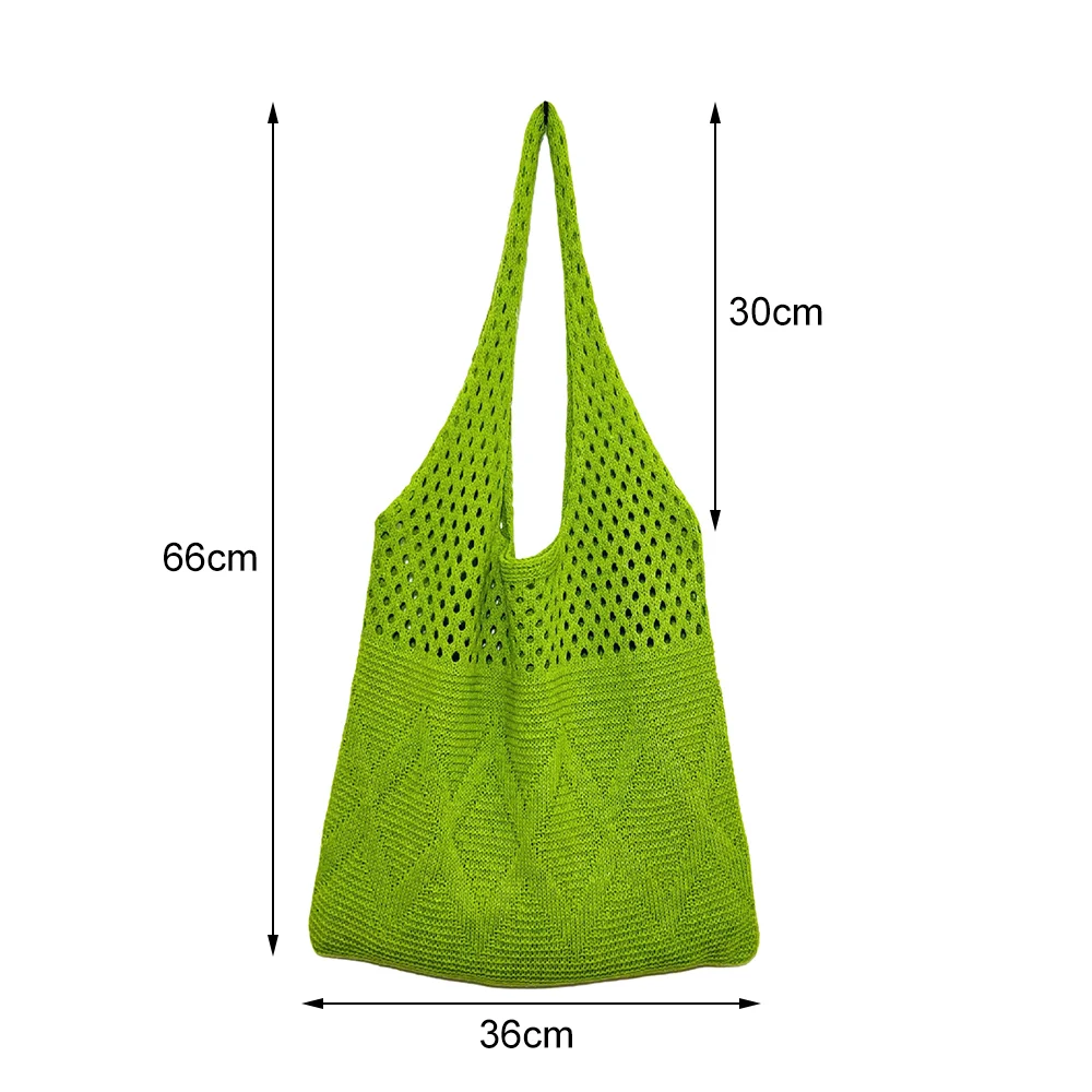 New Knitted Handbags Female Large Capacity Totes Women\'S Pack Summer Beach Bag Big Purses Casual Hollow Woven Shoulder Bags