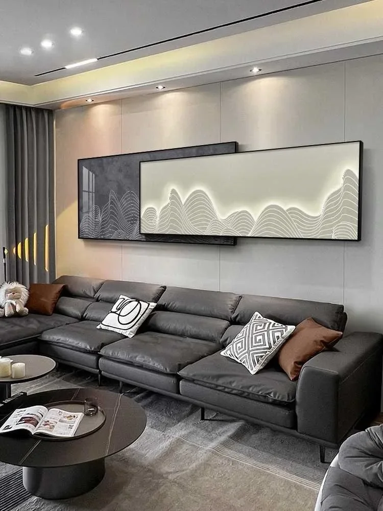 

Living room, decorative painting, modern, abstract, texture painting, high sense