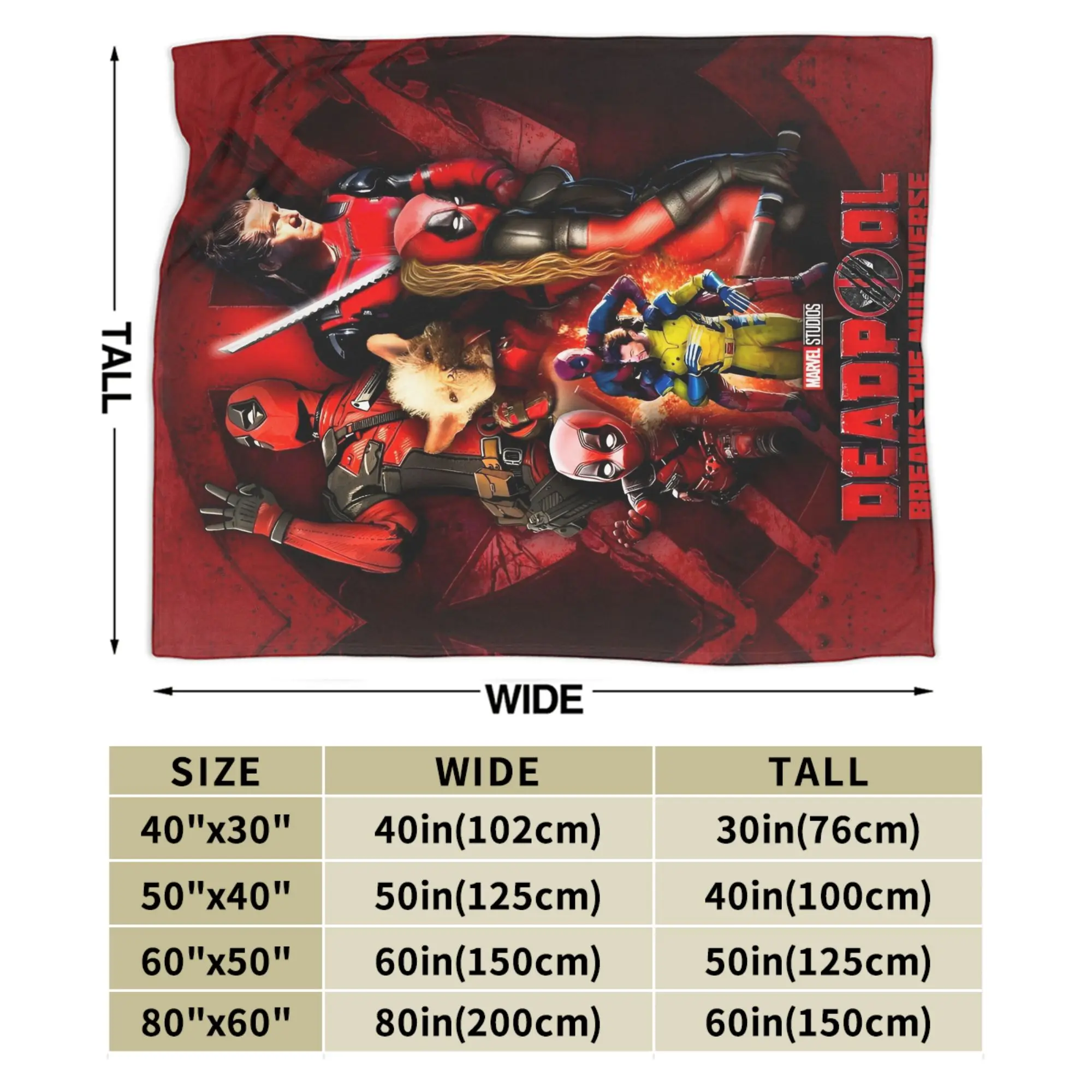 بطانية ديدبول ولفيرين المضحكة دوجبول كوميدي من الفلانيل، بطانيات دافئة رائعة لصالة الفراش للربيع/الخريف، #4