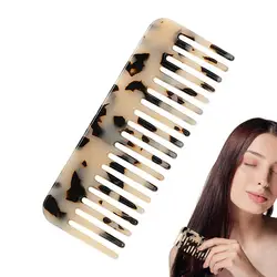 Tortoise Shell Comb Antistatic Marbled Small Travel Purse Hair Detangling Comb Wide Tooth Comb Handmade Saw-Cut Polished Hair