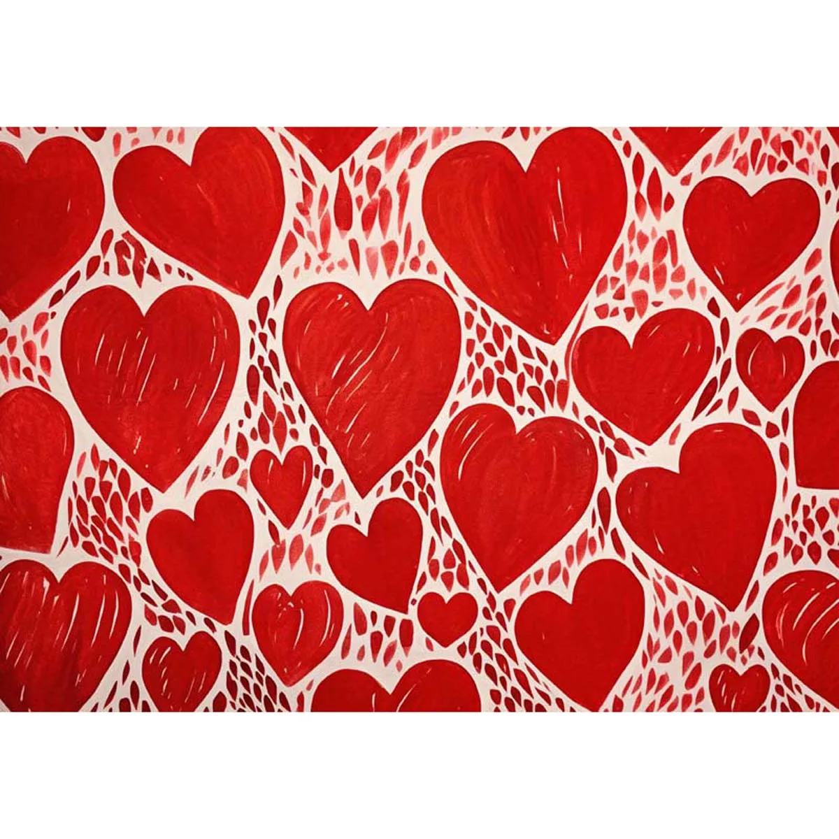 Allenjoy Valentine's Day Love Red Heart Pattern Backdrop