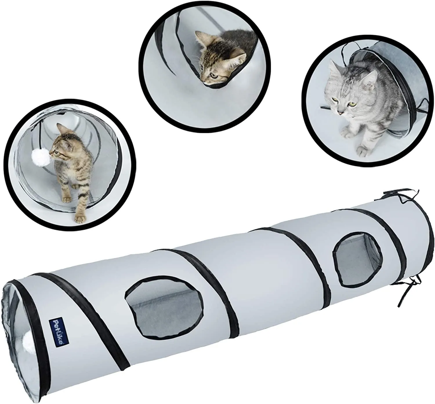 

Interactive Cat Tunnel – Collapsible Pop-Up Tube with Peek Hole for Hide & Seek