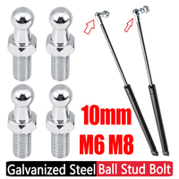 2-6PCS M6 M8 Silver Struts Ball Stud Bolt Galvanized Steel 10mm Ended Bolt for Gas Struts Gas Spring Ball Ended Bonnet
