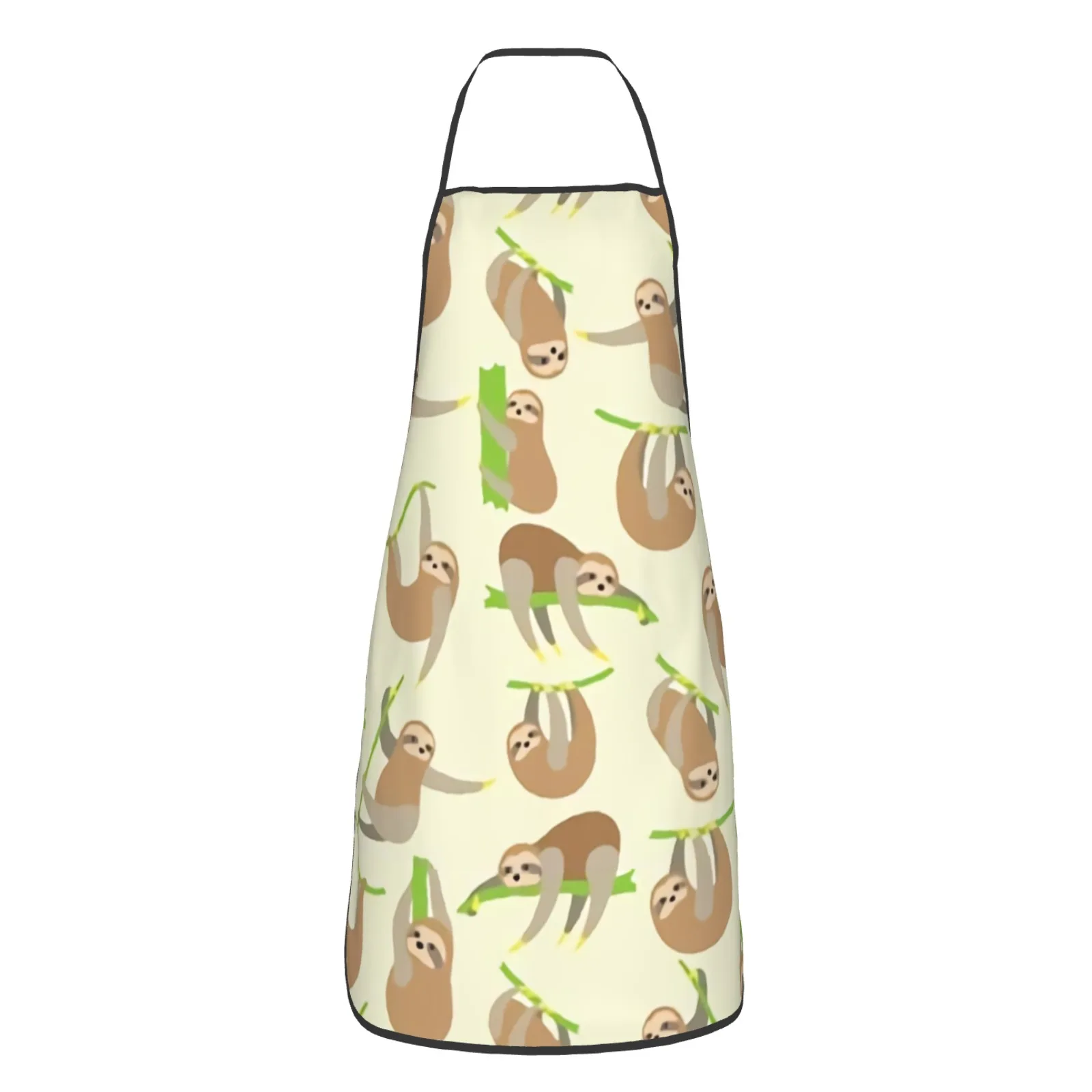 Blue Tree Polyester locking hem Apron Home Cooking Baking Kitchen Black And White Leaves Apron Sloth Bamboo Blue Flower