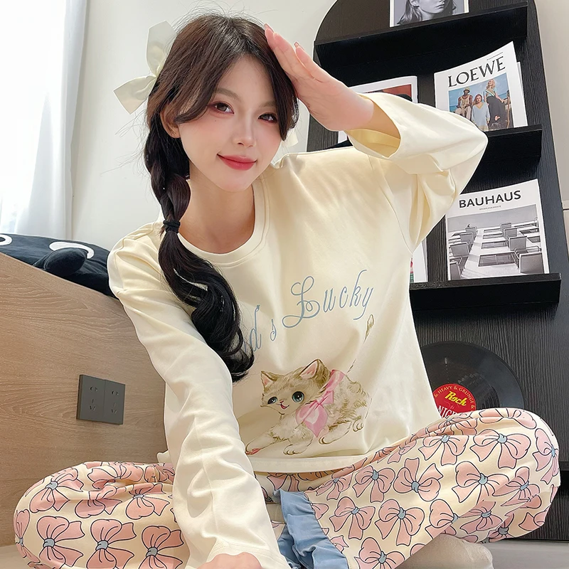 

Pajama Sets Big Size Women Modal Winter Off Shoulder Calf Length Stretchy Warm Female Set Nightwear Thermal Soft Comfortable Ins