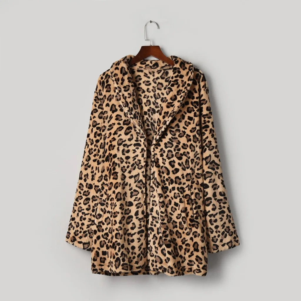 Jackets for Women New In Leopard Print Fashion Fur Coat Top Winter Women\'s Cold Coat Elegant Temperament Warm Women\'s Clothing