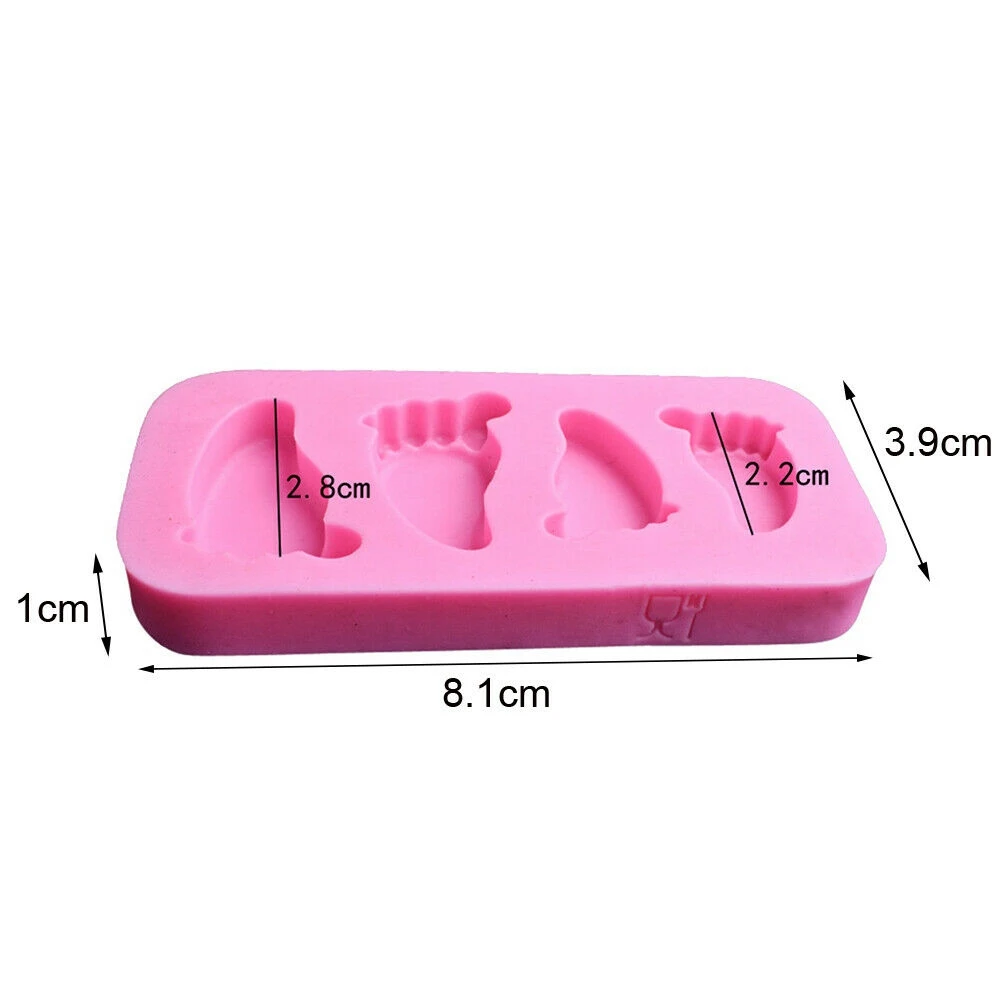 1pcs Cute 3D Baby Feet Silicone Mold Chocolate Fondant Cake Decorating Baking Tool Bakeware Pudding Baking Paste