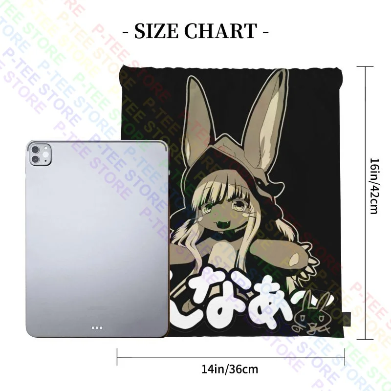 Made In Abyss Nanachi Cosplay Costume Anime Drawstring Bags Gym Bag Bookbag Schoolbag Gym Tote Bag Multi-function