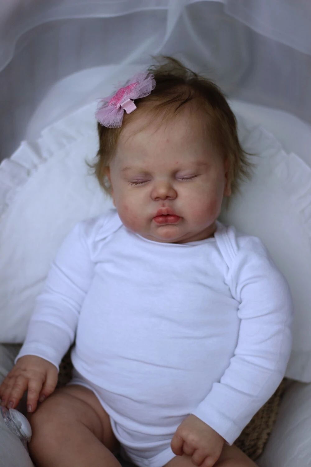 60CM Reborn Pickle Hand-Rooted Hair Handmade Baby Doll in Cotton Body Soft Touch with 3D Painted SKin Visible Veins