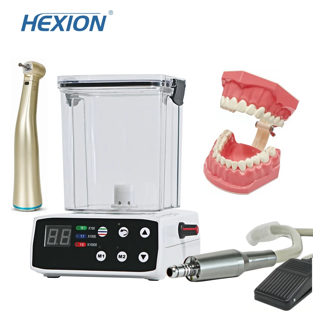 Dental Training Brushless Electric Micromotor LED Work 1:1/1:5 Fiber Optic E-Type Contra Angle Handpiece Dentist Teaching HEXION