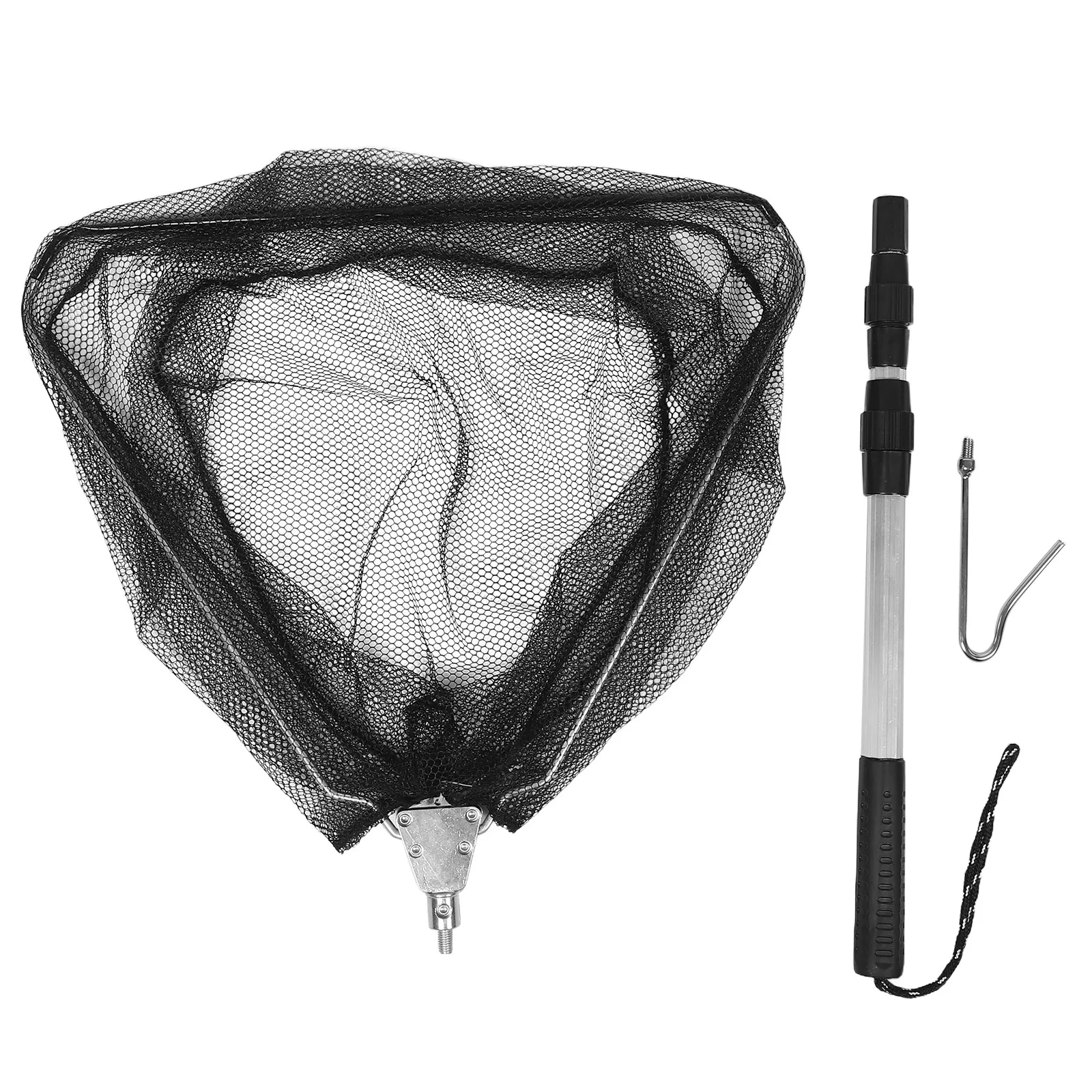 1Set Telescopic Chicken Catcher Hook Aluminum Alloy Poultry Leg Hook Net Set Adjustable 42-90Cm for Chickens Ducks Turkeys Geese