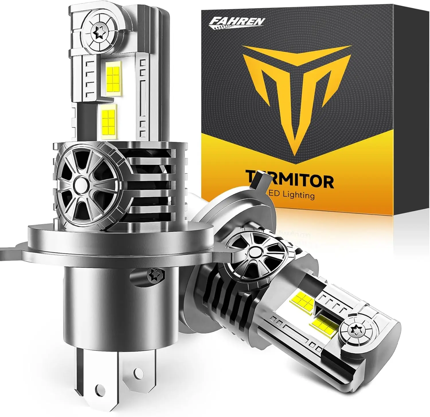 

2 шт. H4 9003 HB2 светодиодные лампы, 70000LM 1000% супер яркость, холодный белый 6500K, сменные галогенные лампы 1:1