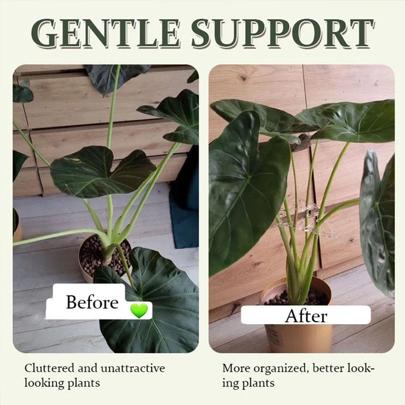 Turtle Shell Bamboo Clamp Set, Plant Stem Plastic Support,Flower-Shaped Green Plant Leaf Holder, Turtle Shell Bamboo