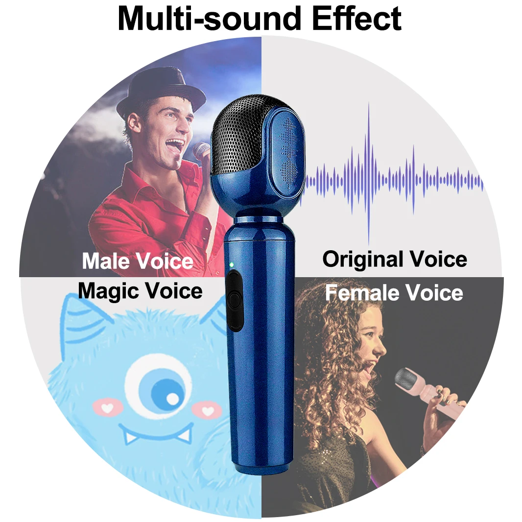 2.4G Cordless Handheld Microphone Universal Wireless Microphone with Rechargeable Battery for Karaoke Singing