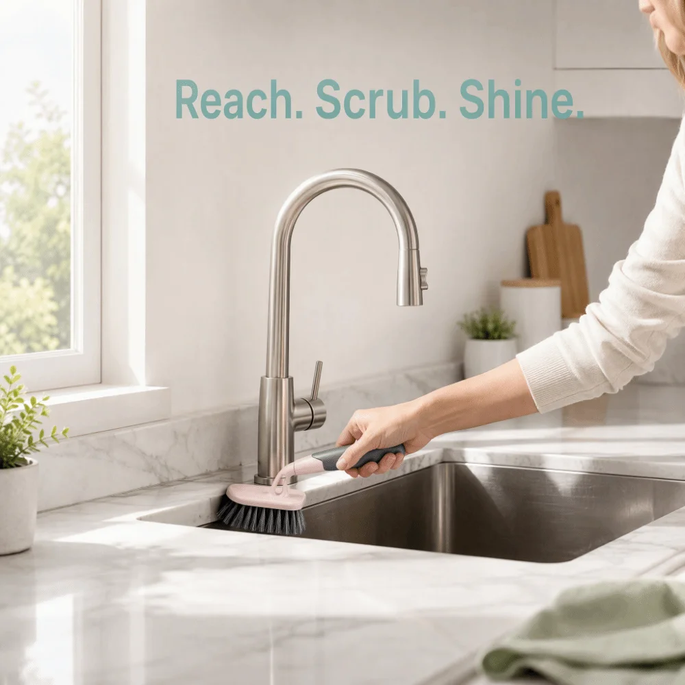 Durable Long Handled Cleaning Brush Multifunctional Floor Gap Stain Removal Brush Stiff Bristle Stiff Bristle Brush Bathroom Use
