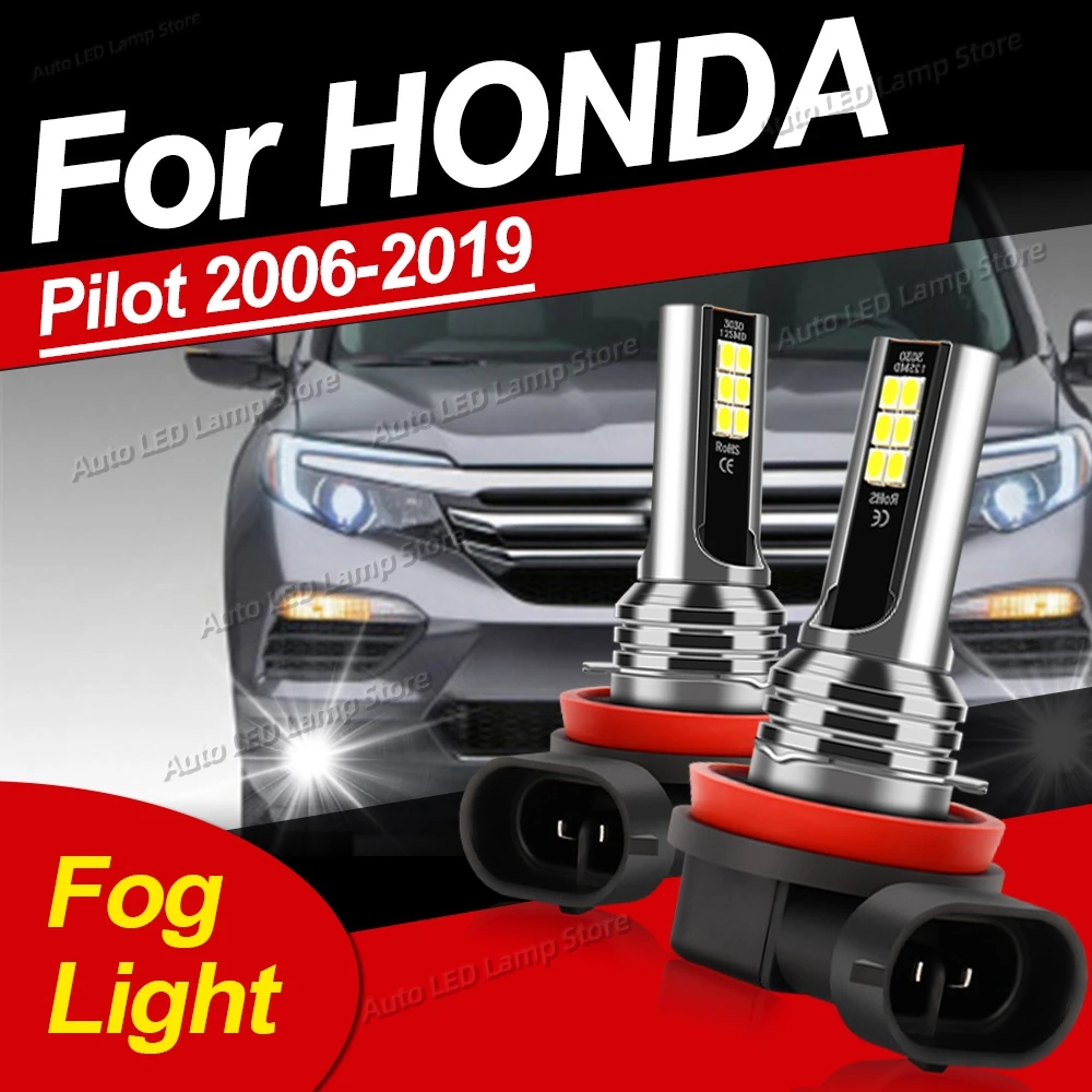 

2pcs Car LED Front Fog Light Bulbs 6000K Fog Lamp For HONDA Pilot 2006-2019 2007 2008 2009 2010 2011 2012 2013 2014Plug and Play