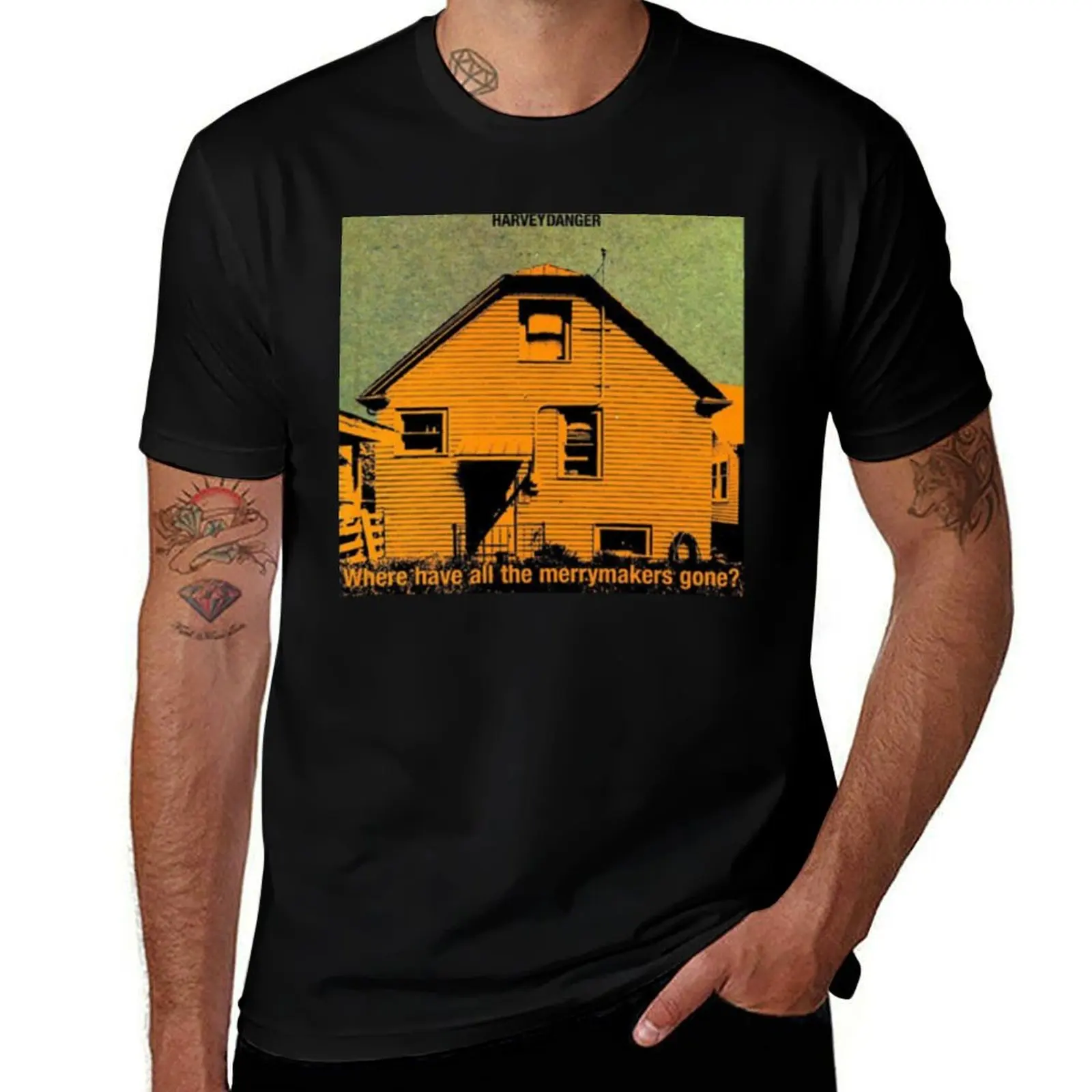 Harvey Danger - Where Have All the Merrymakers Gone Cover Premium Scoop T-Shirt Trendy Pattern T-Shirt for Men