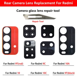 Back Rear Camera Glass Lens With Adhesive For Xiaomi Redmi 12C 10A 10C 10 9T 9A 9C 9 8A 8 7 7A Camera Lens with Tool