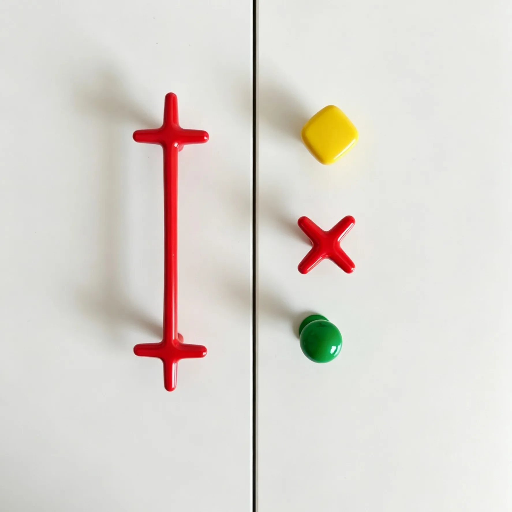 BCD-China Red Zinc Alloy Yello Blue Colorful Cross Kitchen Cabinet Handles, 128mm & Single Hole Pulls Drawer Knobs for Wardrobe