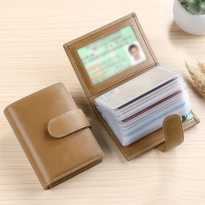 WERLLANDS PU Leather Accordion Multi-Card Slot Buckle Closure Multi-Color Card Holder
