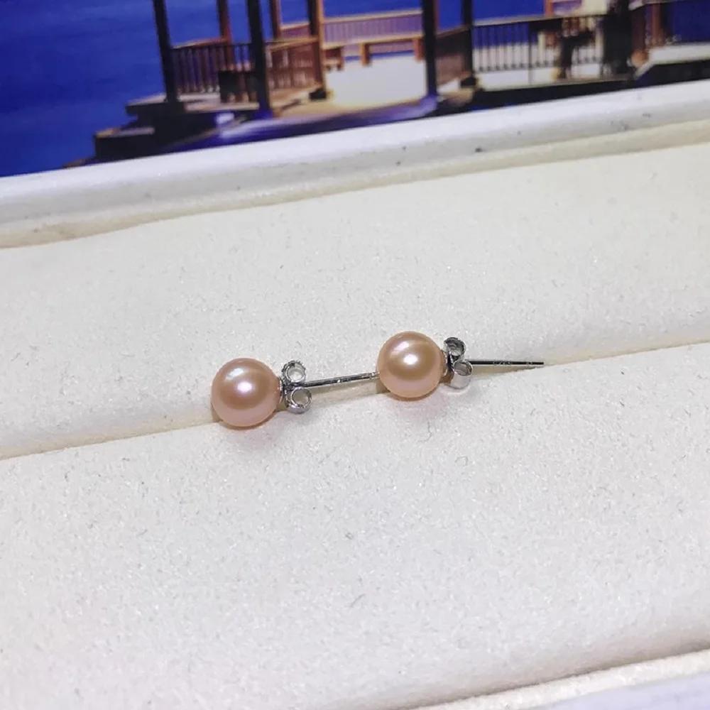 

Классические жемчужные серьги AAAA5-6 мм из натурального круглого жемчуга Южного моря, изысканные серьги 925s