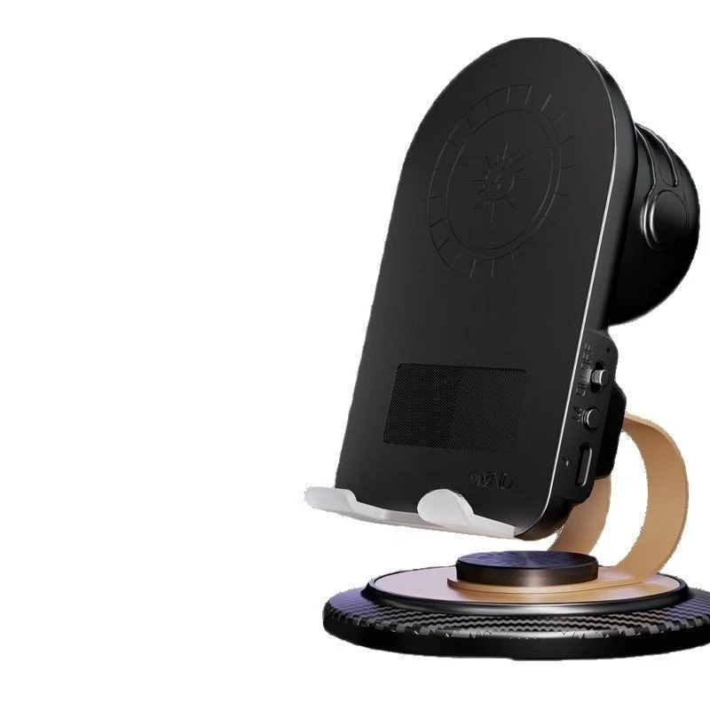 

rotating wireless charging mobile phone holder, Bluetooth audio sensor is put on and connected to the ambient light.