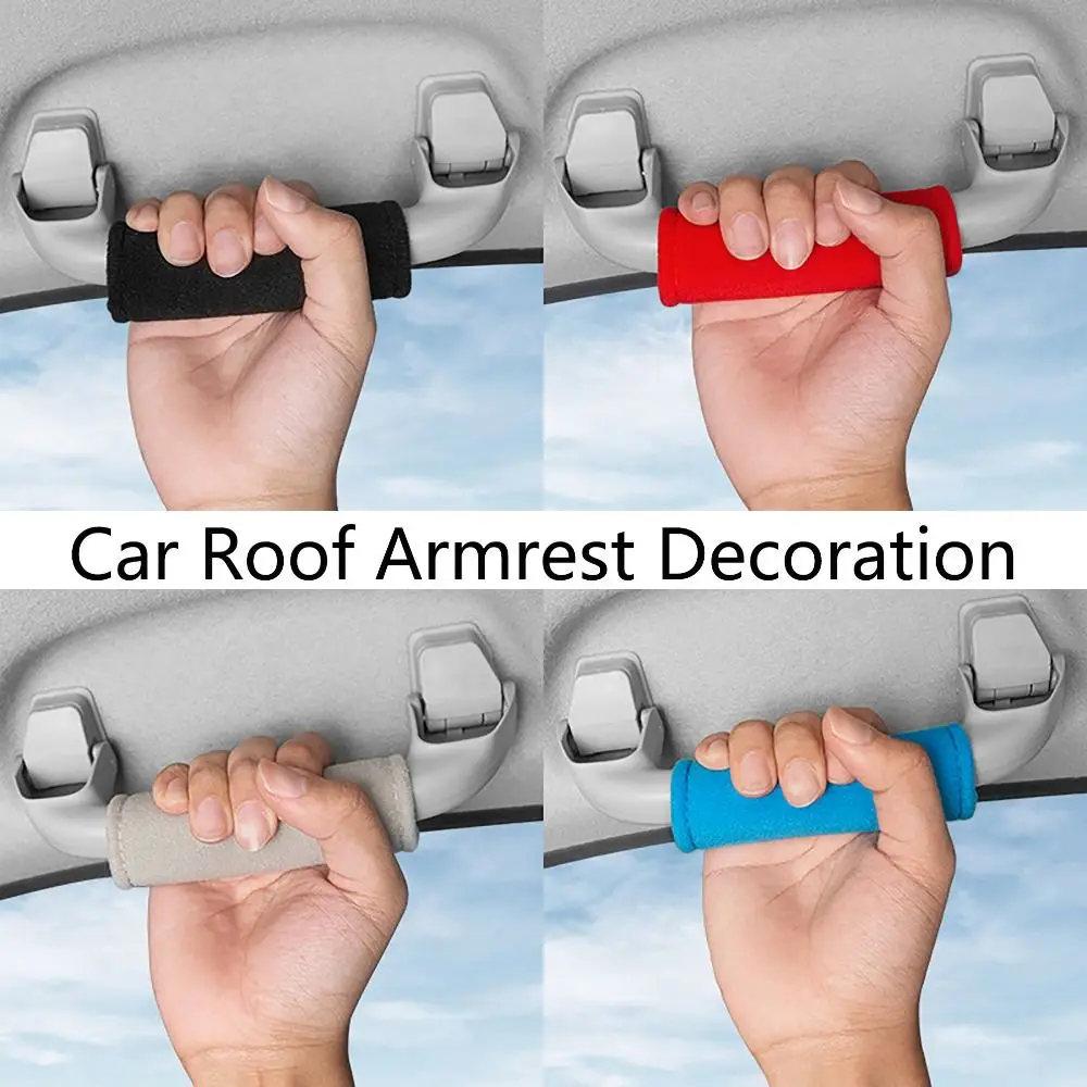 Soft Plush Car Roof Armrest Non-slip Auto Interior Car Handle Protector Ceiling Handle Protective Covers Interior Supplies