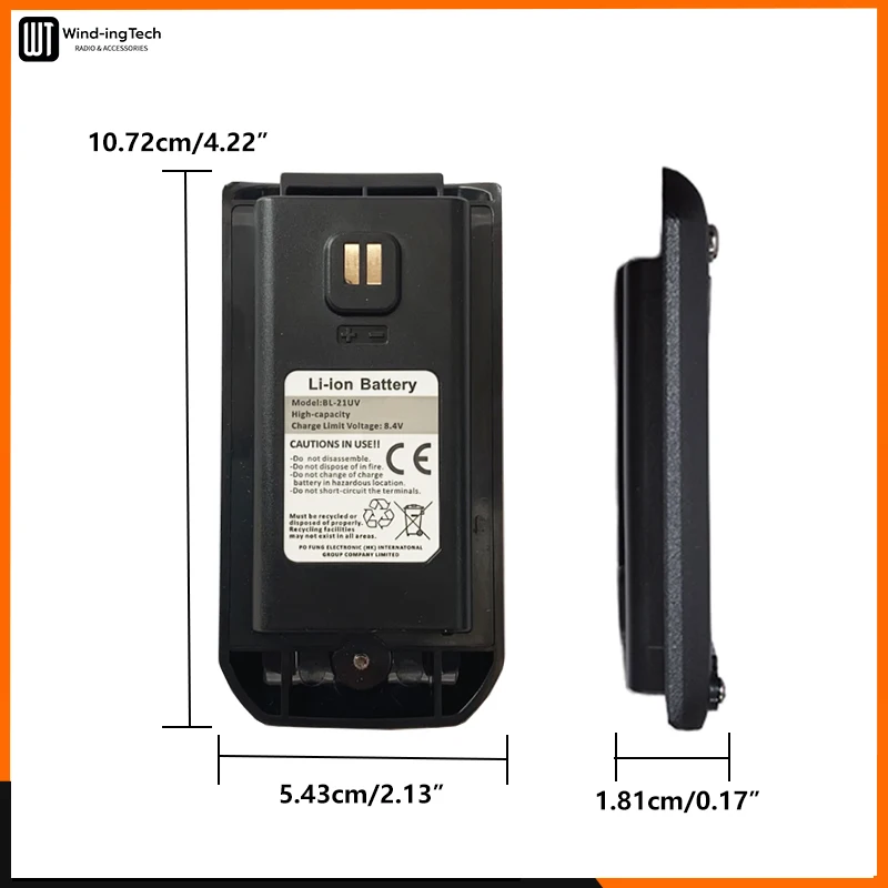 Baofeng UV-21 Pro V2 Li-ion Battery Original High Capacity DC 8.4V Type-C Charge UV21 Pro BL-21UV Battery For UV21 Walkie Talkie