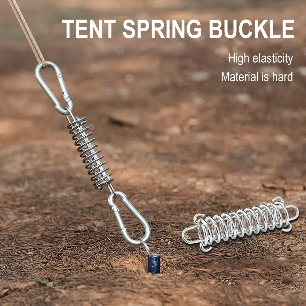 

Stainless Steel Tent Tension Spring Buckle Canopy Awning Rope Tensioner Outdoor For Tarps Tents Wire Racks Camping Accessor B2P5