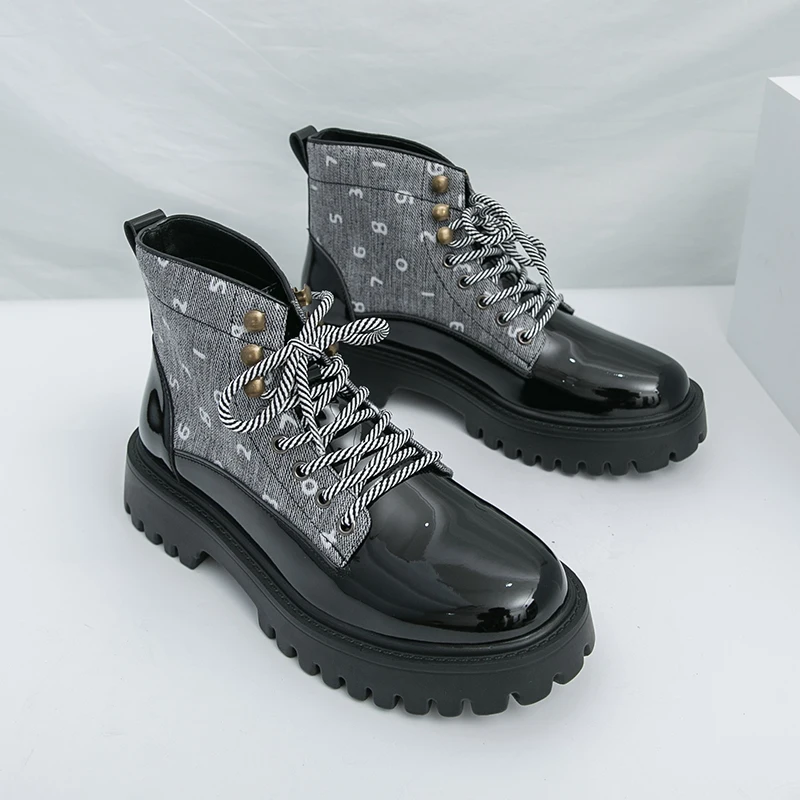 

Winter Men Business Thick-soled Chelsea Boots Black Men Lace-up Casual Comfortable Anti-slip Brand Boots Outdoor Work Boots Men