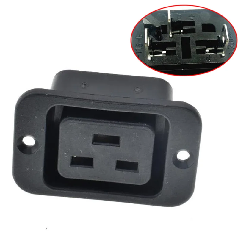 Universele Zwarte Koperen 10A 16A 250V IEC320 C13 C14 C19 C20 AC Stroomaansluiting PDU UPS Industriële Aansluitpaneel Module Stopcontact