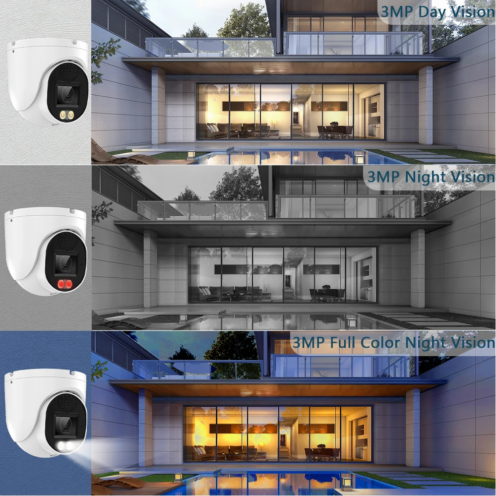 HFWVISION 3MP PoE IP Camera with AI Face Detect Starlight Night Vision Out/Indoor CCTV Security Video Surveillance