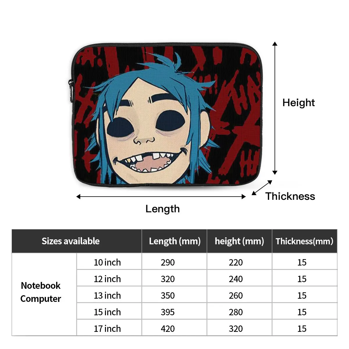 Feel Good Gorillaz Virtual Band Notebook Laptop Bag Case Pouch 10 12 13 15 17 Inch For Macbook Air Pro Tablet Shockproof CaseBag