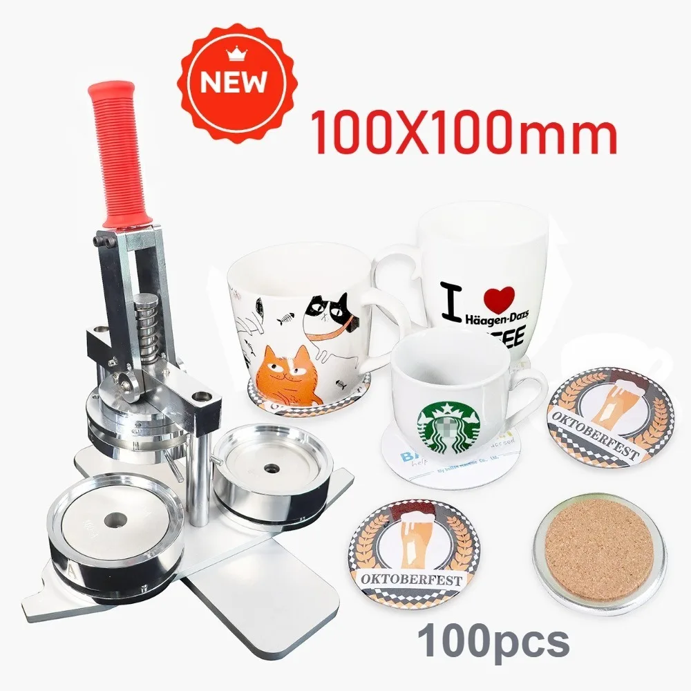 

100mm Coaster Making Kit Handmade Hand Press with 100Sets of Materials Personalized DIY Creative Home Gift Family Craft Activity