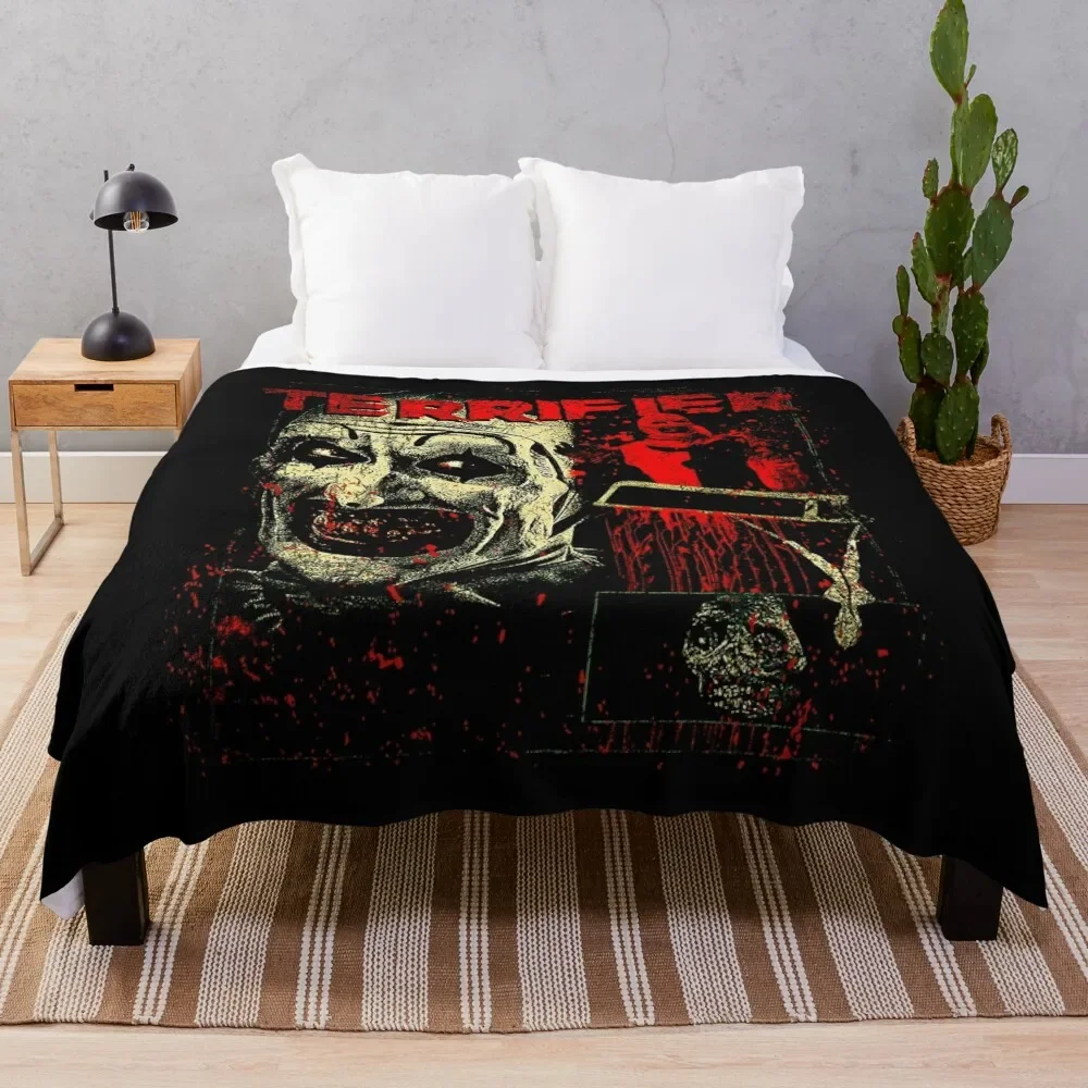 

Terrifier Chilling Clown Horror Flick Throw Blanket Plaid on the sofa warm winter Designers Hair Blankets