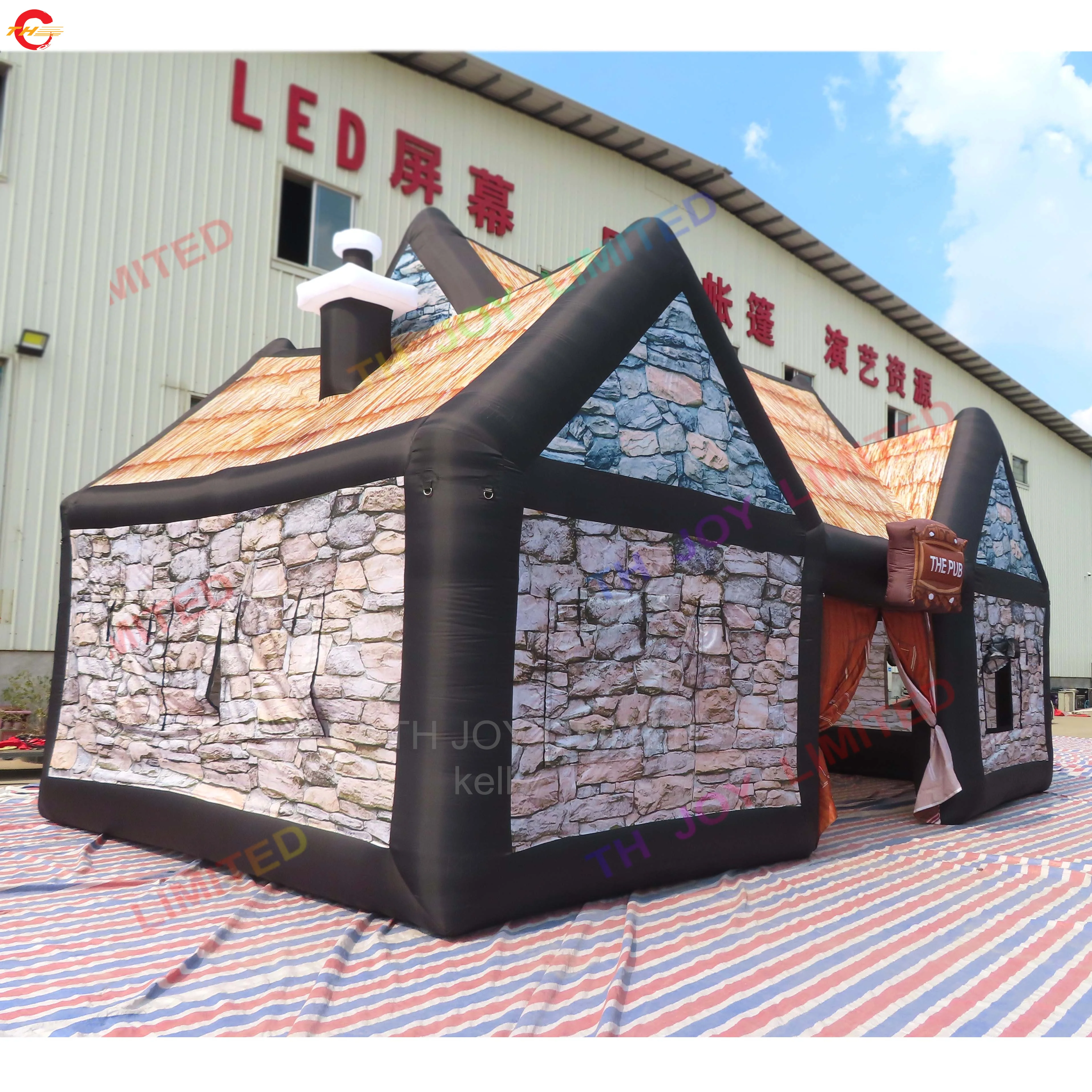 Free Air Shipping to Door,10x5x5mH Giant Inflatable Irish Pub Bar Tent Blow up Tents for Outdoor Show