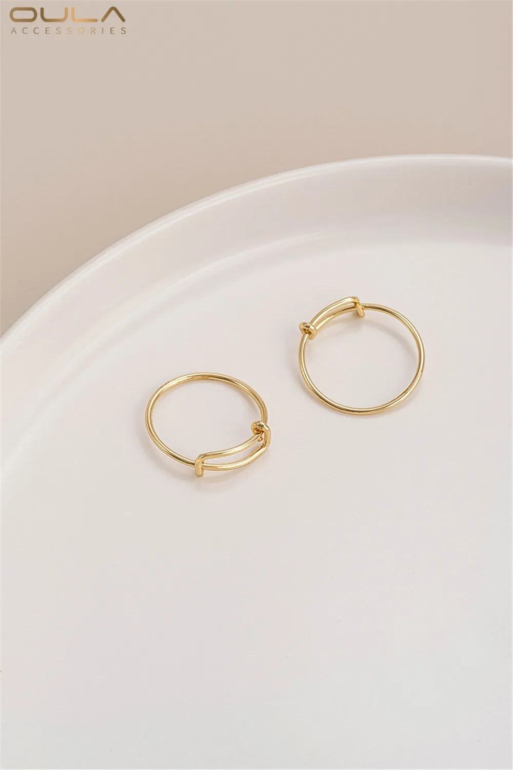 14K Gold-Color Plated DIY Ring Loop, Hand Wound Adjustable Loop, Gold Plated Jewelry Material Accessories