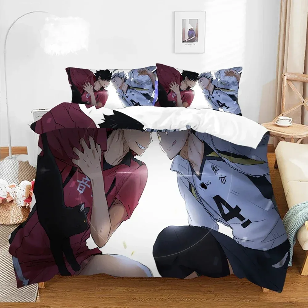 Haikyuu Volleyball boy Bedding Set For Bedroom Soft Modern Bedspreads Comefortable Kids Duvet Cover Quilt Cover And Pillowcase